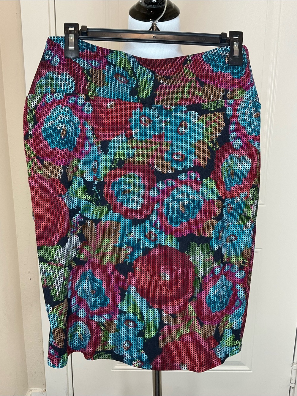 LuLaRoe Cassie Floral Pencil Skirt - Blue, Pink & Green XL